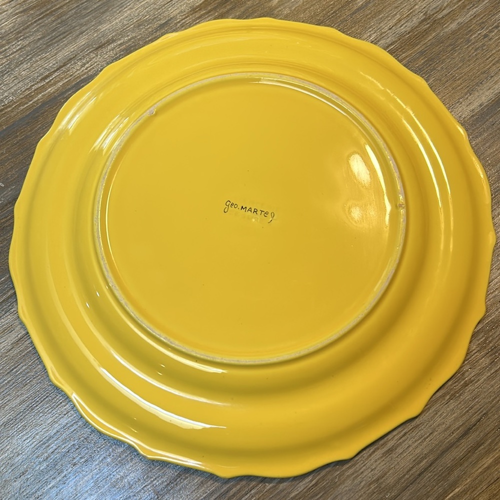 Luneville Old Strasbourg Juane 9.5” Dinner Yellow Plate Replacements Qty 2 - Picture 3 of 4
